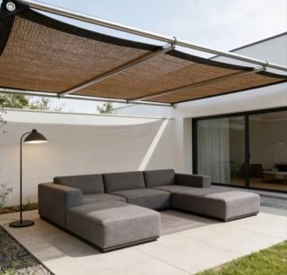 Toldo Malla Sombra Cuadrado 3X3 Marrón