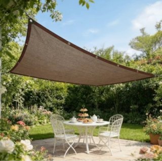 Toldo Malla Sombra Cuadrado 3X3 Marrón