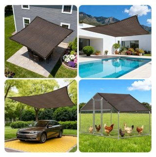 Toldo Malla Sombra Cuadrado 3X3 Marrón