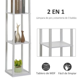 Lámpara de pie moderna con estantes