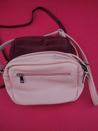 Bolso de fiesta marrón y rosa