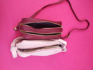 Bolso de fiesta marrón y rosa