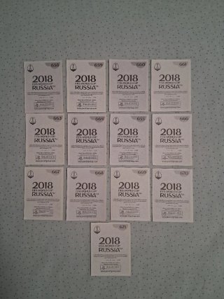 13 cromos Japón Mundial Rusia 2018
