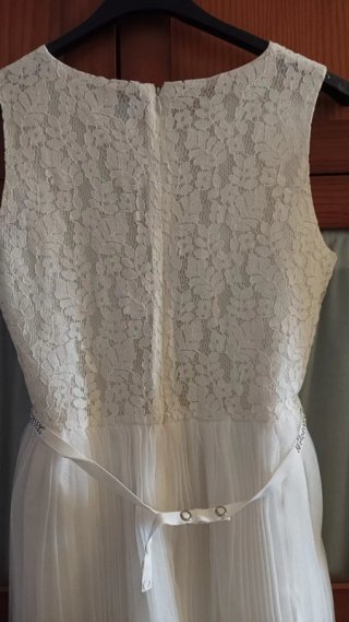 Vestido blanco niña encaje y tul