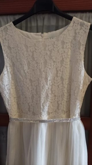 Vestido blanco niña encaje y tul