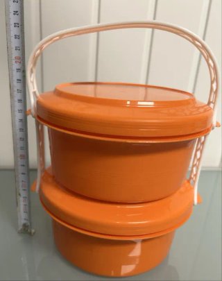Conjunto 2 Caixas Plásticas Laranja Vintage