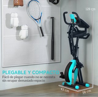 Bicicleta Estática Plegable con Respaldo