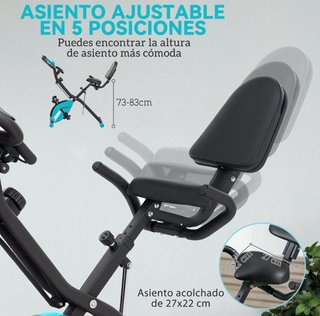 Bicicleta Estática Plegable con Respaldo