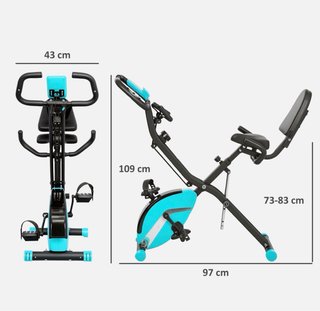Bicicleta Estática Plegable con Respaldo