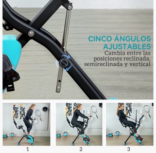 Bicicleta Estática Plegable con Respaldo