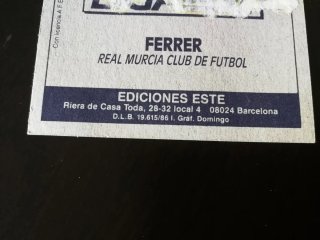 Ferrer Baja Real Murcia Este 86/87, difícil