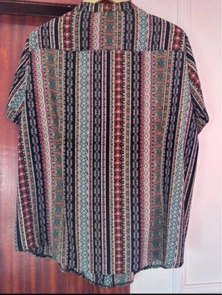 Camisa vintage manga corta estampada