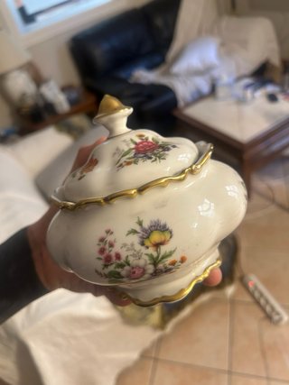 Azucarero porcelana Lindner Alemania años 60