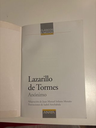 Libro de Lazarillo de Tormes