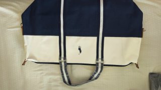 Bolsa Maleta Polo Ralph Lauren Azul y Blanca
