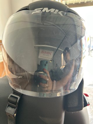 Casco Moto SMK Negro Abierto. Talla M