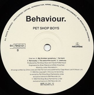 Pet Shop Boys - Behaviour LP