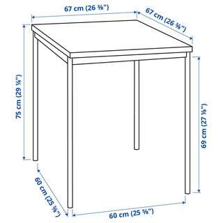 Mesa IKEA SANDSBERG Negra 67x67