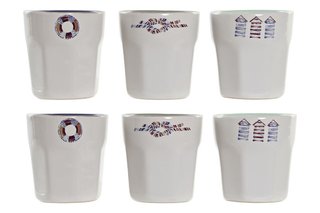 Set 6 Tazas Cerámica Diseño Náutico