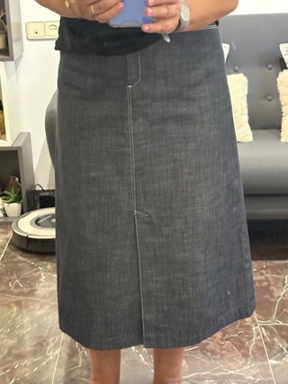 Falda tejana larga azul de tejido fino
