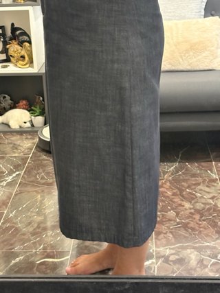 Falda tejana larga azul de tejido fino