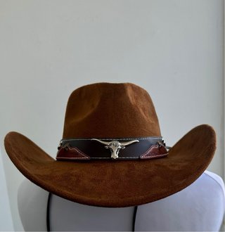 Sombrero Cowboy Marrón con Calavera