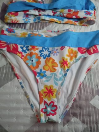 Bikini Mujer Talla 52 Floral y turquesa