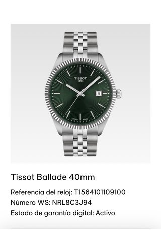Tissot Ballade Verde 40mm Acero Inoxidable