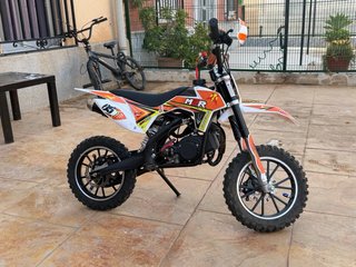 Mini Moto Cross Naranja y Blanca