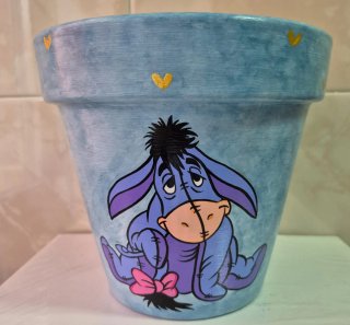 Macetas artesanales pintadas a mano Eeyore