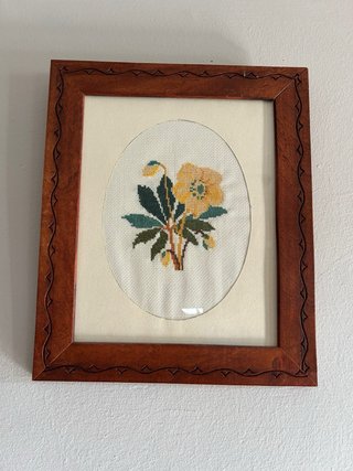 Cuadro Bordados a Mano Punto de Cruz (Flores)
