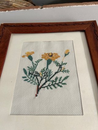 Cuadro Bordados a Mano Punto de Cruz (Flores)
