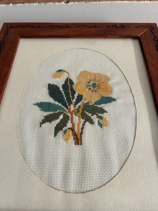 Cuadro Bordados a Mano Punto de Cruz (Flores)
