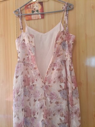 Vestido floral rosa y morado