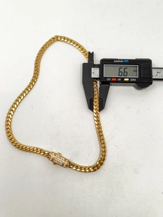 ORO NUEVO 18KT Cadena Cubana 6mm 45cm largo