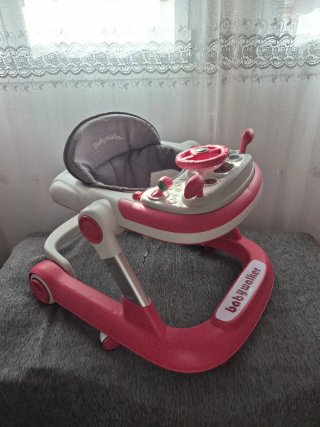 Andador bebé Babywalker rosa y blanco