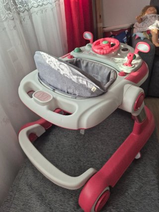 Andador bebé Babywalker rosa y blanco