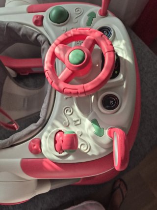 Andador bebé Babywalker rosa y blanco