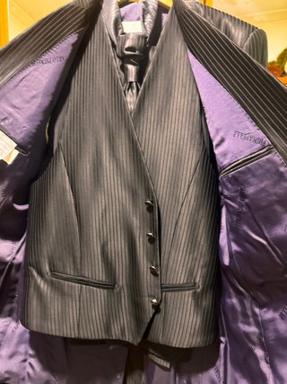Traje Carlo Pignatelli Negro Raya Diplomática