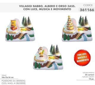 Villaggio Orso con luci e musica