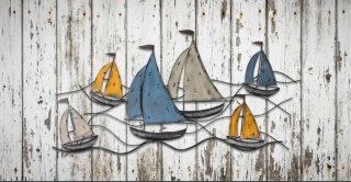 Gran Decoración de barcos de metal. Regata veleros