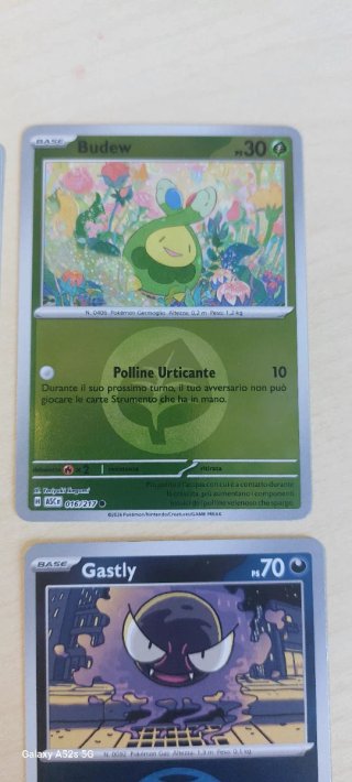 Carte Pokemon Budew e Gastly Ascesa Eroica 217