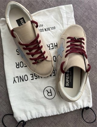 Zapatillas Golden Goose Super-Star Beige/Azul