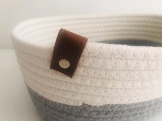 Conjunto de 3 cestos Cottoni Line branco/cinzento