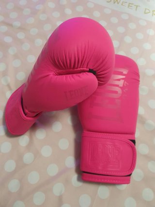 Guantes de boxeo Leone rosas 10 Oz