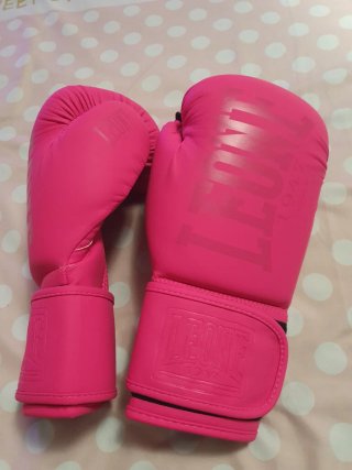 Guantes de boxeo Leone rosas 10 Oz