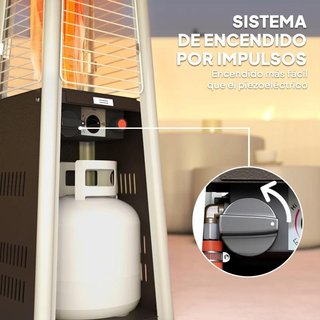 Estufa Butano 3000W Ajustable Portátil Plata
