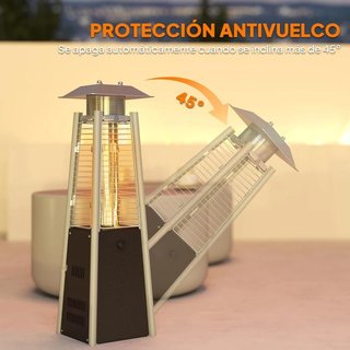 Estufa Butano 3000W Ajustable Portátil Plata