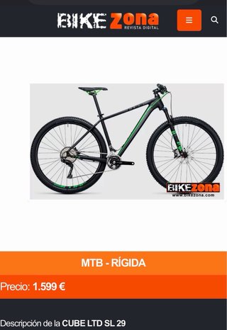 Bicicleta Cube LTD SL 29 Talla L