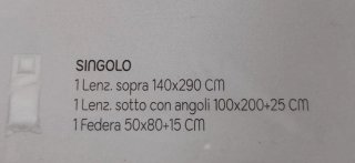 Set Lenzuola 1 Posto Nuovo